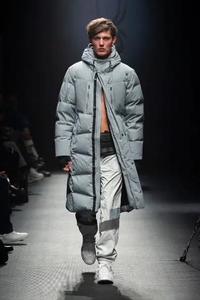 Men’s padded outerwear on the runway